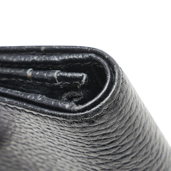 グッチ GGマーモント 二つ折り財布 456126 ブラック レザー レディース GUCCI 【中古】