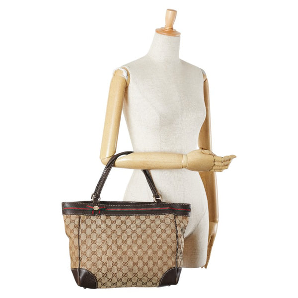 グッチ GGキャンバス シェリーライン メイフェア プリンシー トートバッグ ハンドーバッグ 257061 ベージュ マルチカラー キャンバス レザー レディース GUCCI 【中古】