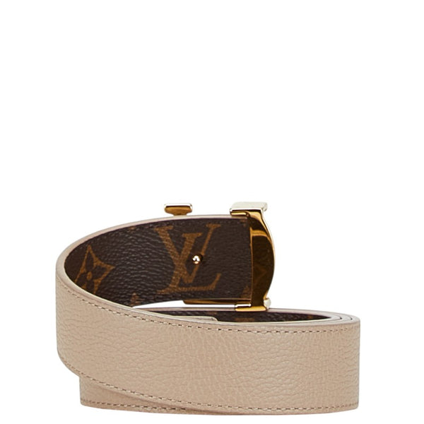 ルイ ヴィトン モノグラム LV イニシャル ベルト サイズ：80/32 M0646 ベージュ ブラウン レザー PVC レディース LOUIS VUITTON 【中古】