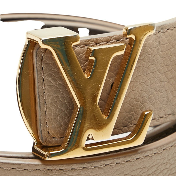 ルイ ヴィトン モノグラム LV イニシャル ベルト サイズ：80/32 M0646 ベージュ ブラウン レザー PVC レディース LOUIS VUITTON 【中古】