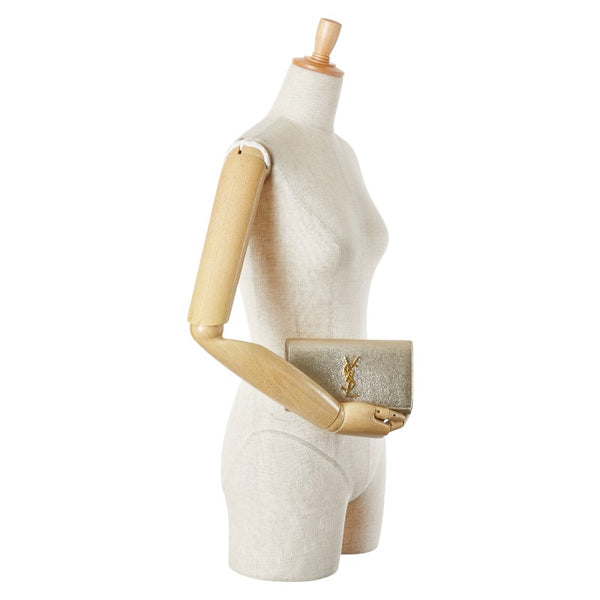 サンローラン YSL 長財布 372266 ゴールド レザー レディース SAINT LAURENT 【中古】