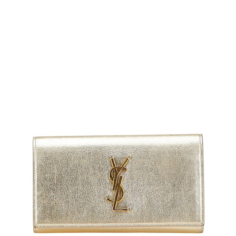 サンローラン YSL 長財布 372266 ゴールド レザー レディース SAINT LAURENT 【中古】