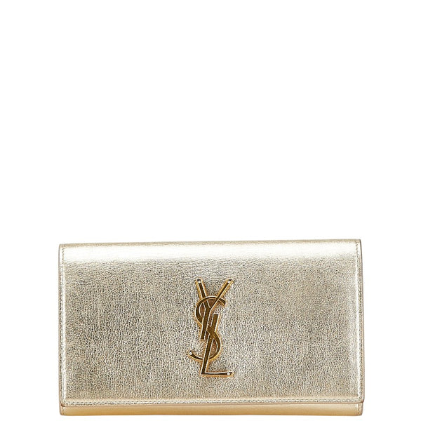 サンローラン YSL 長財布 372266 ゴールド レザー レディース SAINT LAURENT 【中古】