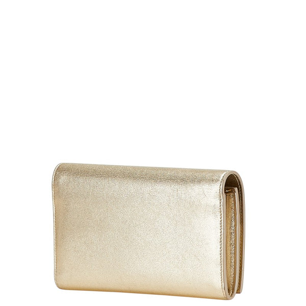 サンローラン YSL 長財布 372266 ゴールド レザー レディース SAINT LAURENT 【中古】