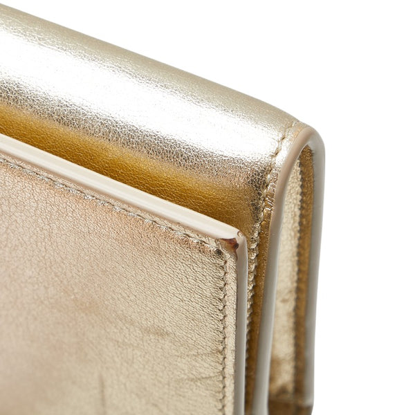 サンローラン YSL 長財布 372266 ゴールド レザー レディース SAINT LAURENT 【中古】