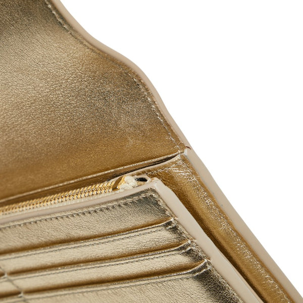 サンローラン YSL 長財布 372266 ゴールド レザー レディース SAINT LAURENT 【中古】