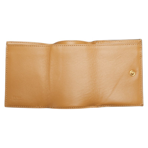 フェンディ フェンディ ローマ 三つ折り財布 コンパクトウォレット 8M0395 ブラウン レザー レディース FENDI 【中古】