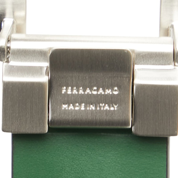 サルヴァトーレフェラガモ ガンチーニ リバーシブル ベルト ブラック グリーン レザー メンズ Salvatore Ferragamo 【中古】