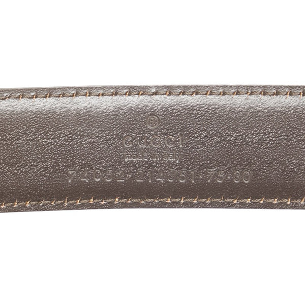 グッチ リバーシブル ベルト サイズ：75/30 74052 214351 ブラウン ブラック レザー レディース GUCCI 【中古】