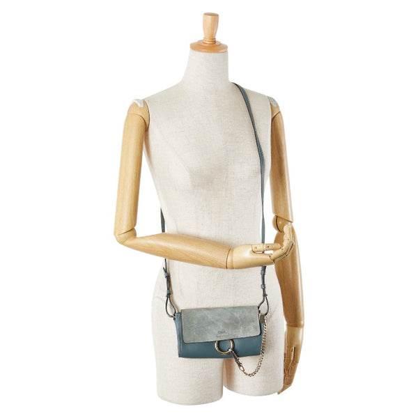 クロエ フェイ 斜め掛け ショルダーバッグ グリーン レザー スエード レディース Chloe 【中古】