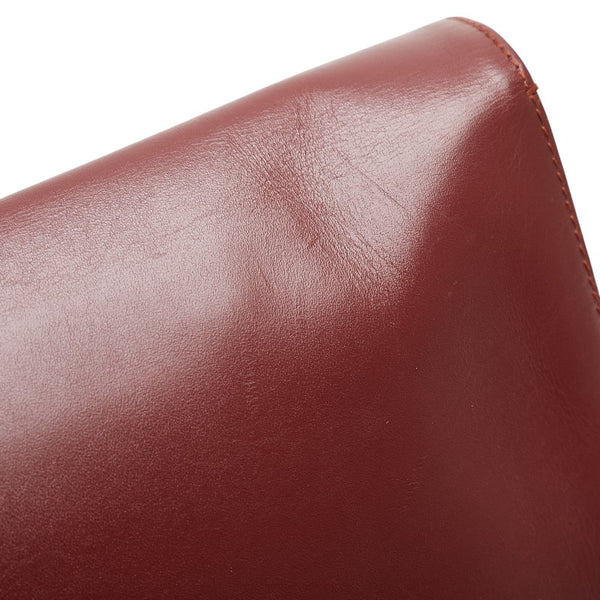 カルティエ マストライン クラッチバッグ ワインレッド ボルドー レザー レディース CARTIER 【中古】