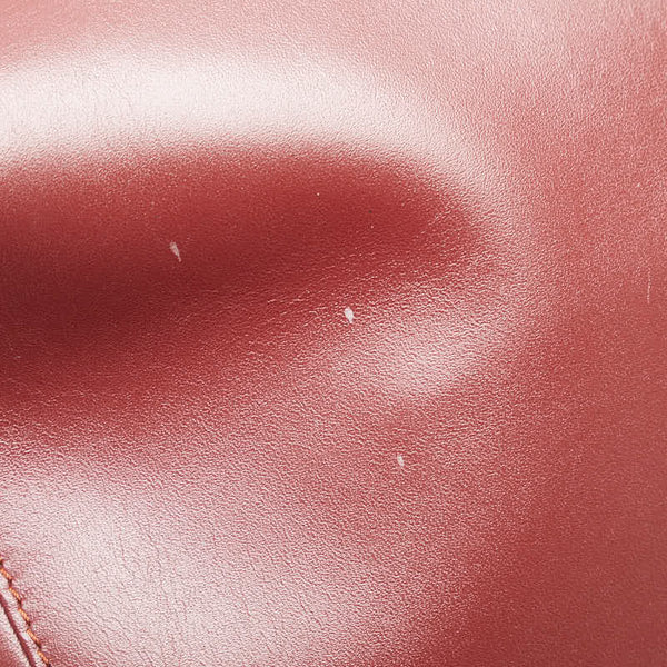 カルティエ マストライン クラッチバッグ ワインレッド ボルドー レザー レディース CARTIER 【中古】