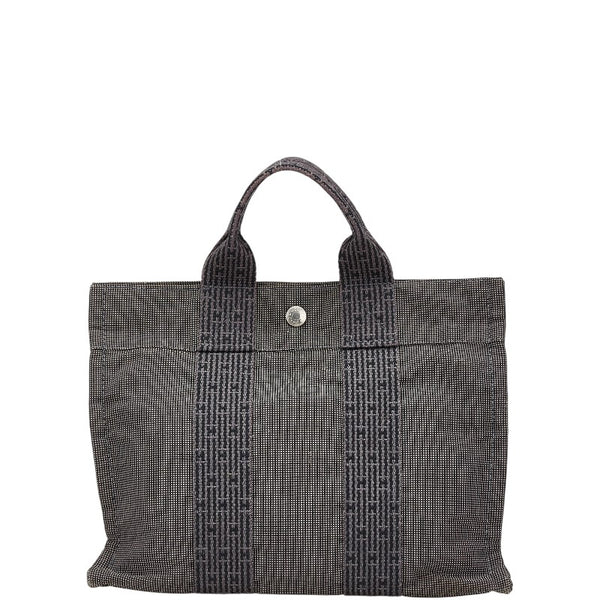 エルメス エールライン トートPM ハンドバッグ トートバッグ グレー キャンバス レディース HERMES 【中古】