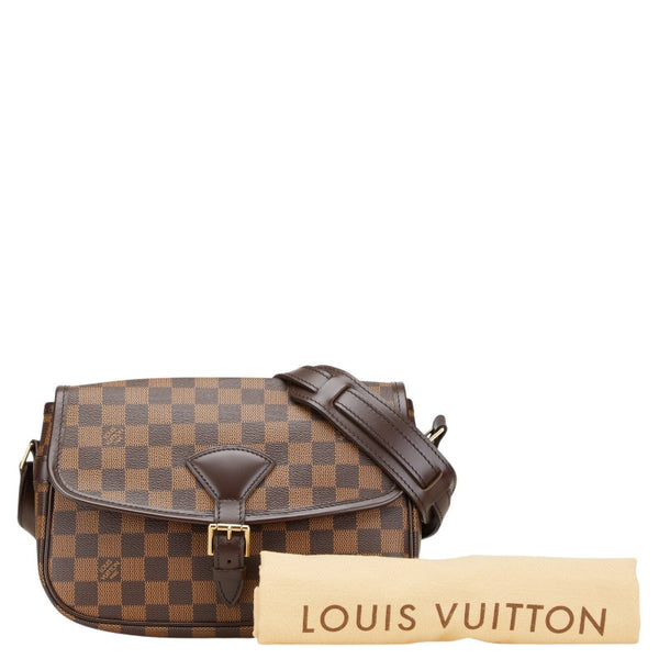 ルイ ヴィトン ダミエ ソローニュ 斜め掛け ショルダーバッグ N48079 ブラウン PVC レザー レディース LOUIS VUITTON 【中古】
