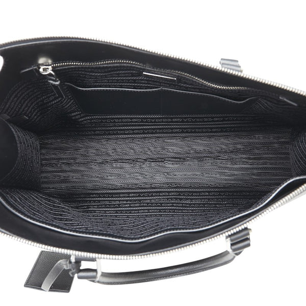 プラダ ハンドバッグ ビジネスバッグ ブラック レザー メンズ PRADA 【中古】