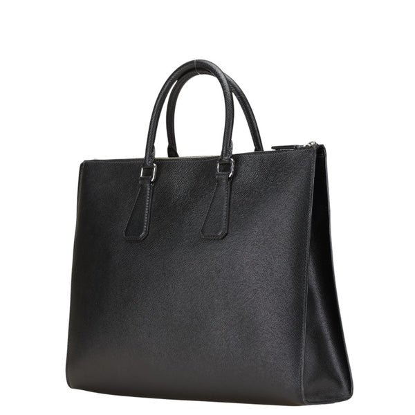 プラダ ハンドバッグ ビジネスバッグ ブラック レザー メンズ PRADA 【中古】