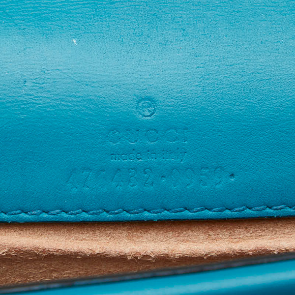 グッチ ディオニュソス スーパー ミニバッグ チェーン 斜め掛け ショルダーバッグ 476432 ブルー グリーン ベロア レザー レディース GUCCI 【中古】