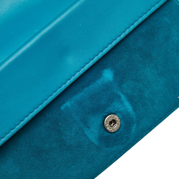 グッチ ディオニュソス スーパー ミニバッグ チェーン 斜め掛け ショルダーバッグ 476432 ブルー グリーン ベロア レザー レディース GUCCI 【中古】