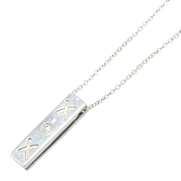 ティファニー キス バー 1Pダイヤ ネックレス SV925 シルバー レディース TIFFANY&Co. 【中古】