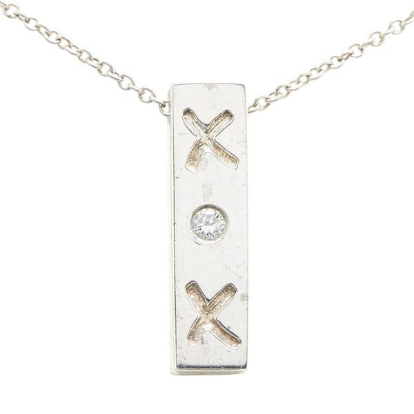 ティファニー キス バー 1Pダイヤ ネックレス SV925 シルバー レディース TIFFANY&Co. 【中古】