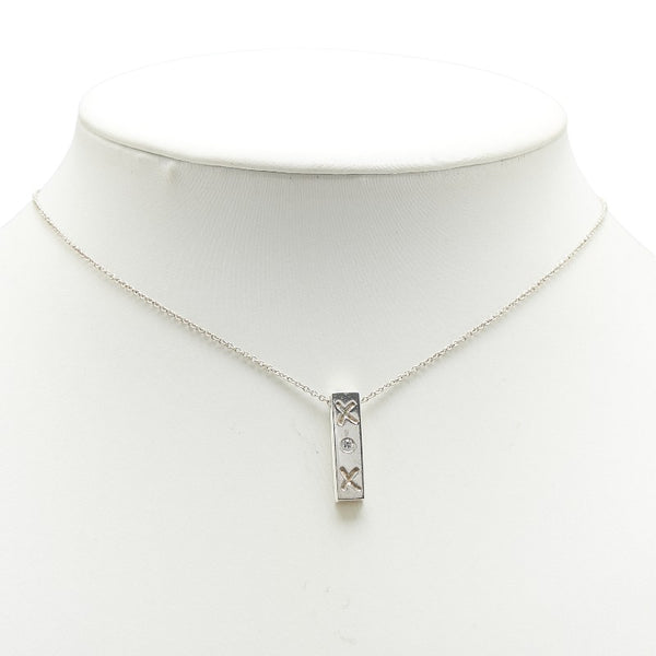 ティファニー キス バー 1Pダイヤ ネックレス SV925 シルバー レディース TIFFANY&Co. 【中古】