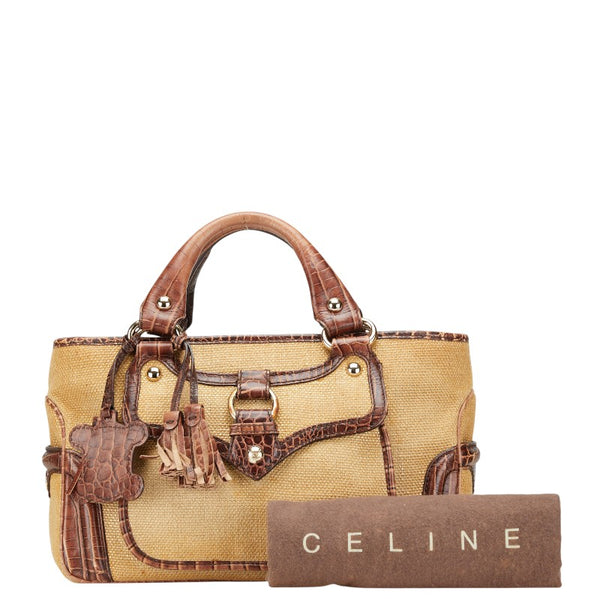 セリーヌ ブギーバッグ トートバッグ ベージュ ブラウン ラフィア レザー レディース CELINE 【中古】