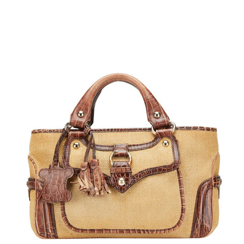 セリーヌ ブギーバッグ トートバッグ ベージュ ブラウン ラフィア レザー レディース CELINE 【中古】