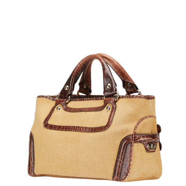 セリーヌ ブギーバッグ トートバッグ ベージュ ブラウン ラフィア レザー レディース CELINE 【中古】