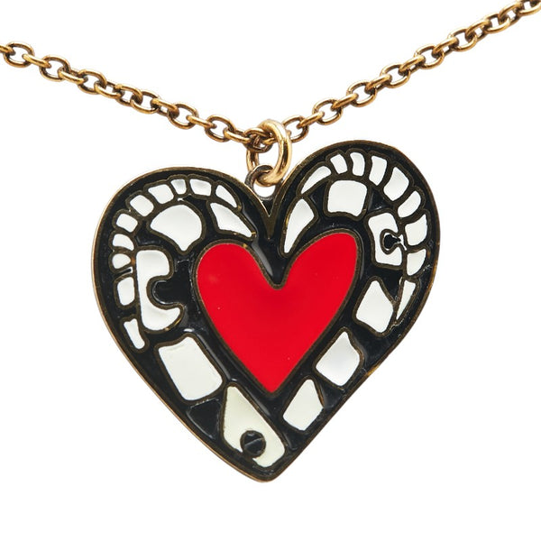 ディオール ハート ロングネックレス ゴールド マルチカラー メッキ レディース Dior 【中古】