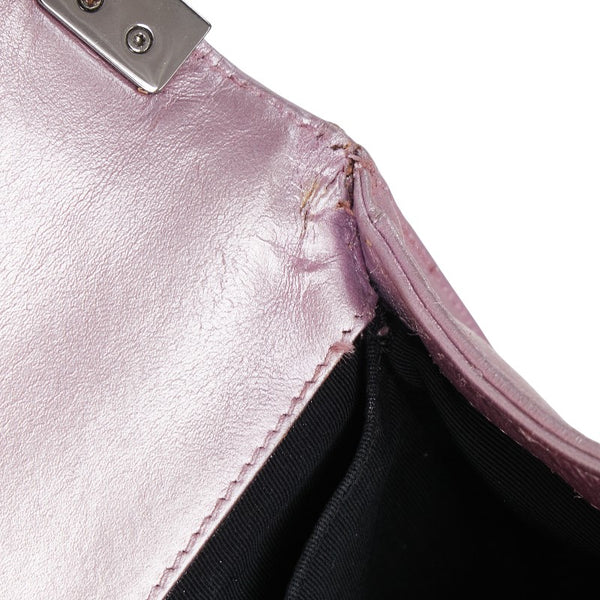 シャネル ココマーク ボーイシャネル25 斜め掛け チェーン ショルダーバッグ ピンク パテントレザー レディース CHANEL 【中古】