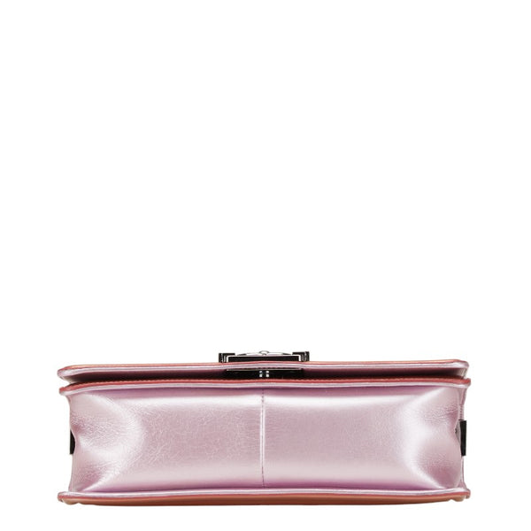 シャネル ココマーク ボーイシャネル25 斜め掛け チェーン ショルダーバッグ ピンク パテントレザー レディース CHANEL 【中古】