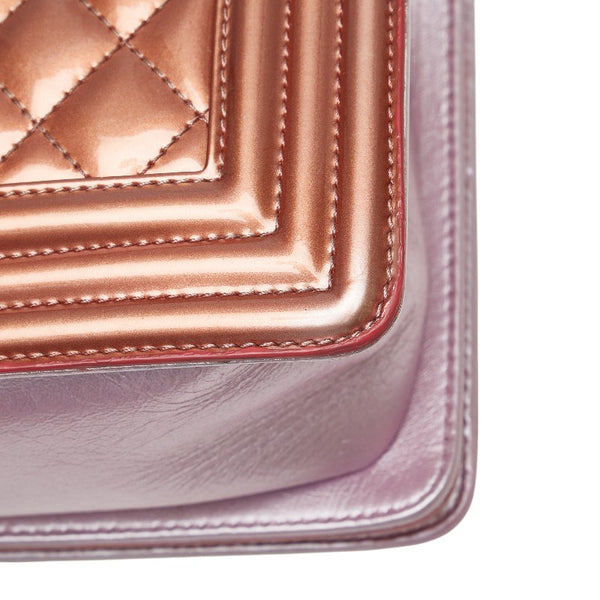 シャネル ココマーク ボーイシャネル25 斜め掛け チェーン ショルダーバッグ ピンク パテントレザー レディース CHANEL 【中古】