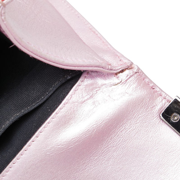 シャネル ココマーク ボーイシャネル25 斜め掛け チェーン ショルダーバッグ ピンク パテントレザー レディース CHANEL 【中古】