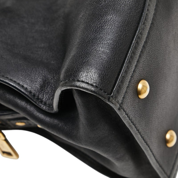 サンローラン カバスシック ハンドバッグ ショルダーバッグ 2WAY ブラック レザー レディース SAINT LAURENT 【中古】