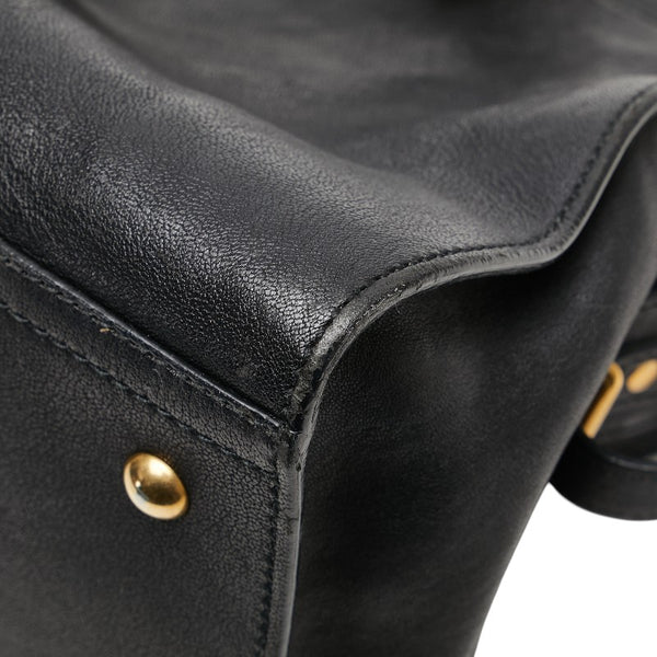 サンローラン カバスシック ハンドバッグ ショルダーバッグ 2WAY ブラック レザー レディース SAINT LAURENT 【中古】
