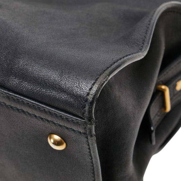 サンローラン カバスシック ハンドバッグ ショルダーバッグ 2WAY ブラック レザー レディース SAINT LAURENT 【中古】