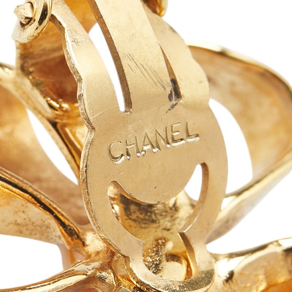 シャネル フラワー 花 モチーフ パール イヤリング ゴールド メッキ レディース CHANEL 【中古】