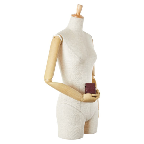 カルティエ マストライン シガレットケース ワインレッド レザー レディース CARTIER 【中古】