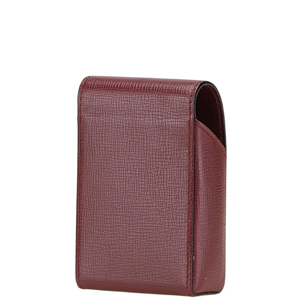 カルティエ マストライン シガレットケース ワインレッド レザー レディース CARTIER 【中古】