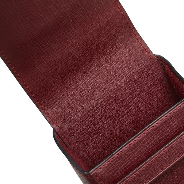 カルティエ マストライン シガレットケース ワインレッド レザー レディース CARTIER 【中古】