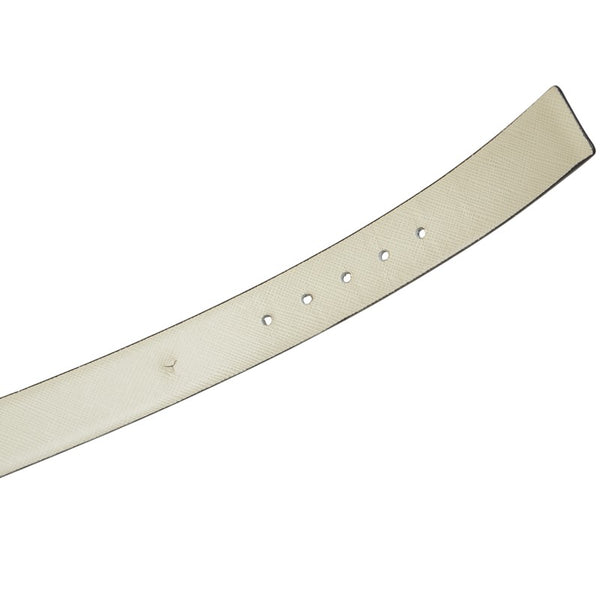 サルヴァトーレフェラガモ ガンチーニ ベルト ブラック ホワイト レザー レディース Salvatore Ferragamo 【中古】