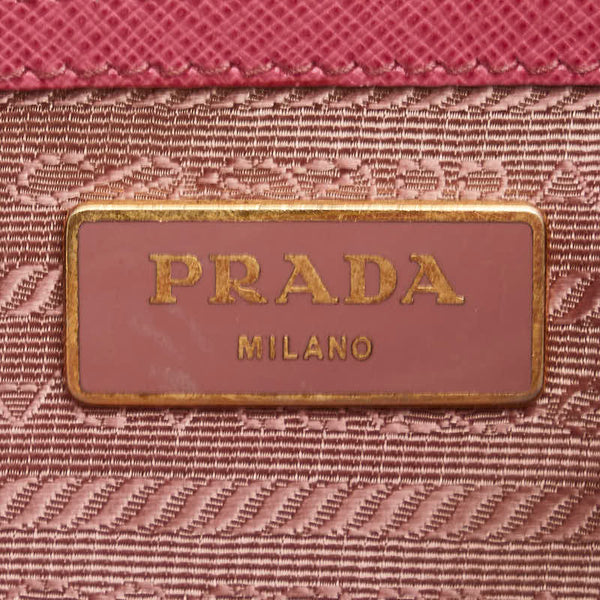 プラダ ガレリア サフィアーノ ハンドバッグ ショルダーバッグ 2WAY BN2274 ピンク レザー レディース PRADA 【中古】