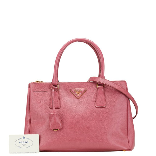 プラダ ガレリア サフィアーノ ハンドバッグ ショルダーバッグ 2WAY BN2274 ピンク レザー レディース PRADA 【中古】