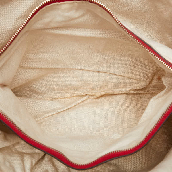 グッチ GGキャンバス バンブー タッセル トートバッグ 269945 ベージュ レッド キャンバス レザー レディース GUCCI 【中古】