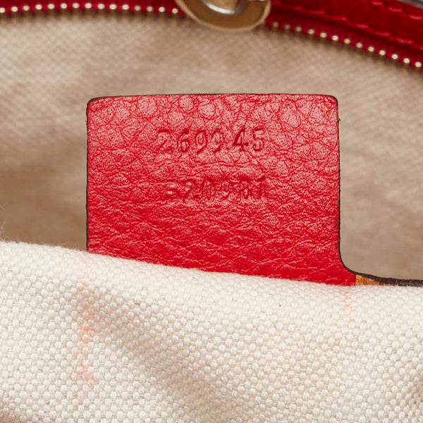 グッチ GGキャンバス バンブー タッセル トートバッグ 269945 ベージュ レッド キャンバス レザー レディース GUCCI 【中古】