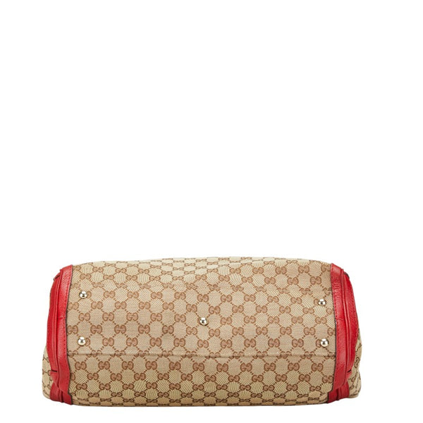 グッチ GGキャンバス バンブー タッセル トートバッグ 269945 ベージュ レッド キャンバス レザー レディース GUCCI 【中古】