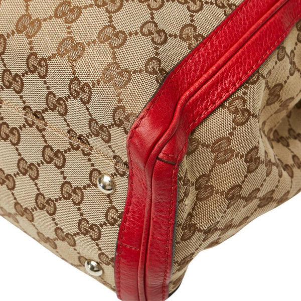 グッチ GGキャンバス バンブー タッセル トートバッグ 269945 ベージュ レッド キャンバス レザー レディース GUCCI 【中古】