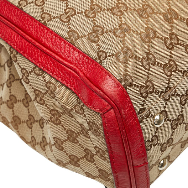 グッチ GGキャンバス バンブー タッセル トートバッグ 269945 ベージュ レッド キャンバス レザー レディース GUCCI 【中古】