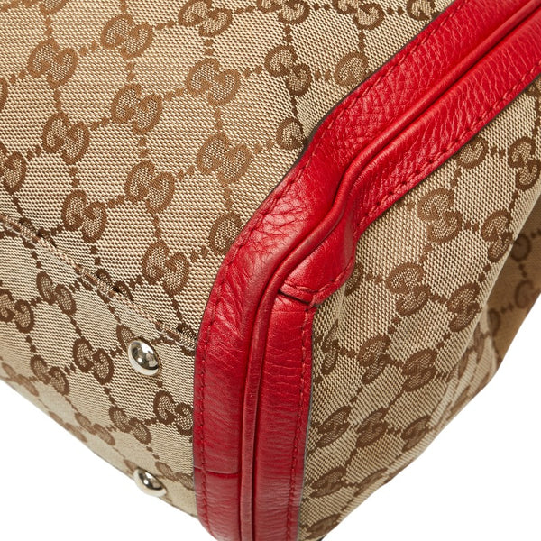 グッチ GGキャンバス バンブー タッセル トートバッグ 269945 ベージュ レッド キャンバス レザー レディース GUCCI 【中古】