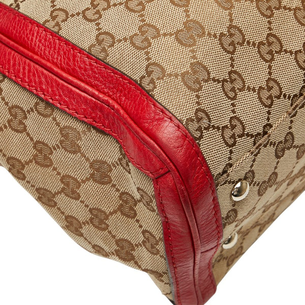 グッチ GGキャンバス バンブー タッセル トートバッグ 269945 ベージュ レッド キャンバス レザー レディース GUCCI 【中古】